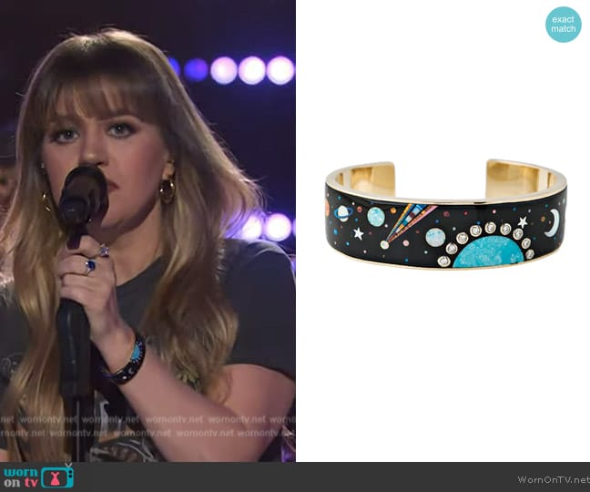 Jacquie Aiche Galaxy Diamond + Opal Inlay Cuff worn by Kelly Clarkson on The Kelly Clarkson Show