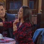 Jada’s black and red leaf print dress on Days of our Lives