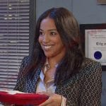 Jada’s black geometric blazer on Days of our Lives