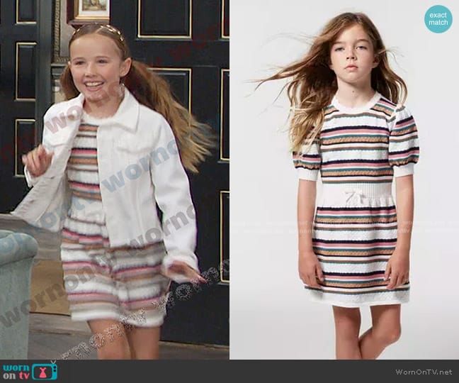 Janie and Jack Striped Sweater Dress worn by Rachel Black (Finley Rose Slater) on Days of our Lives