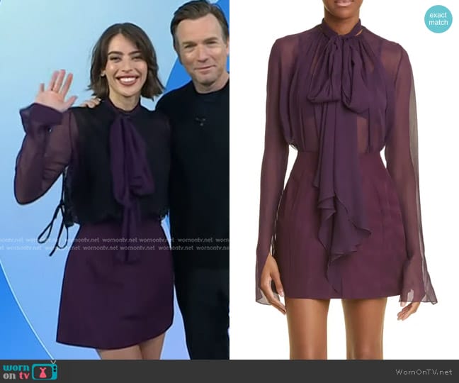 Jason Wu Silk Chiffon Bow Blouse and Skirt worn by Clara McGregor on Today