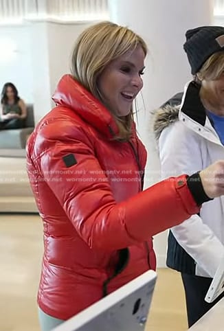 jenna's red down jacket on Today