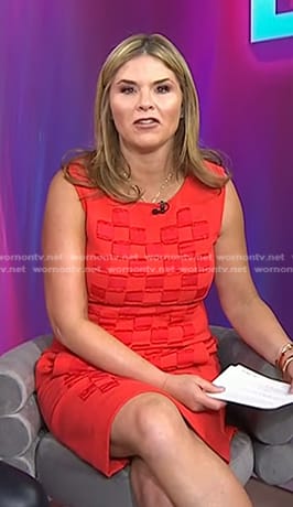 Jenna’s red sleeveless check dress on Today