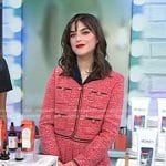 Jenna Rosenstein’s red sequin jacket and pleated mini skirt on Today