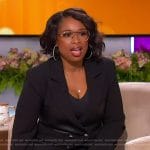 Jennifer’s black leather panel blazer and leggings on The Jennifer Hudson Show