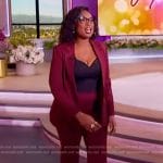 Jennifer’s burgundy suit on The Jennifer Hudson Show