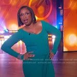 Jennifer’s green ribbed belted dress on The Jennifer Hudson Show