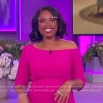 Jennifer’s pink off-shoulder jumpsuit on The Jennifer Hudson Show