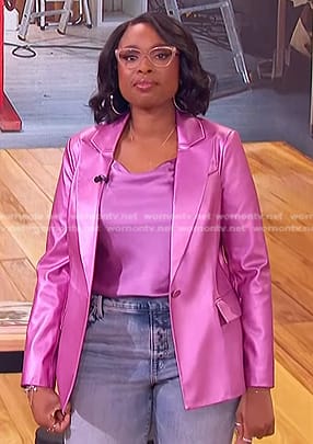 Jennifer’s pink leather blazer on The Jennifer Hudson Show