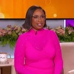 Jennifer’s pink long sleeve embellished dress on The Jennifer Hudson Show