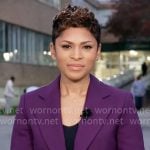 Jericka Duncan’s purple suit on CBS Mornings