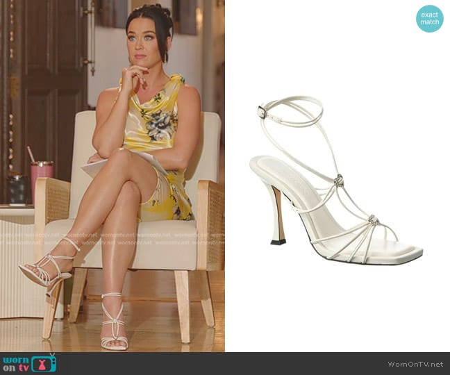 Jimmy Choo Indiya 100MM Leather Strappy Sandals worn by Katy Perry on American Idol