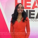 J.J. Smith’s red gathered dress on Today