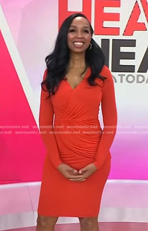 J.J. Smith's red gathered dress on Today