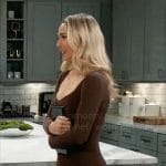 Josslyn’s brown long sleeved mini dress on General Hospital