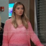 Josslyn’s pink ombre knit sweater on General Hospital