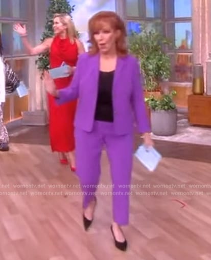 Joy’s purple blazer and pants on The View