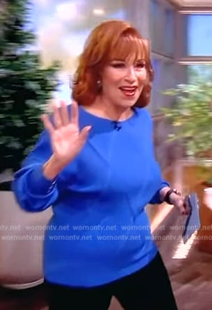 Joy's blue ribbed sweater on The View