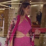 Julia’s pink embellished cutout dress on The Real Housewives of Miami