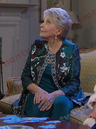 Julie's green floral jacket on Days of our Lives