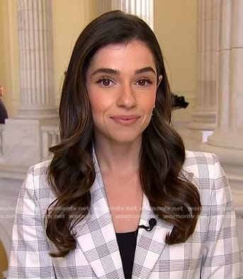 Julie's white plaid blazer on NBC News Daily