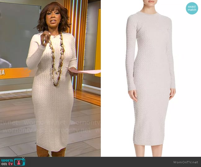 Karen Millen Cable Knit Midi Dress worn by Gayle King on CBS Mornings