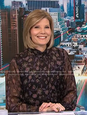 Kate's black floral print blouse on NBC News Daily