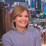 Kate Snow’s blue pointelle knit sweater  on NBC News Daily