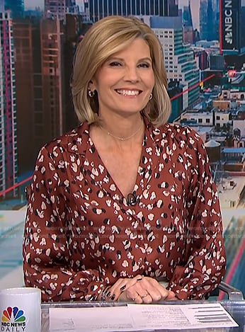 Kate's brown floral blouse on NBC News Daily