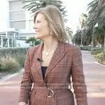 Kate Snow’s brown plaid belted blazer on Today