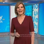 Kate’s burgundy v-neck midi dress on NBC News Daily