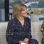 Kate Snow’s navy printed midi dress on Today