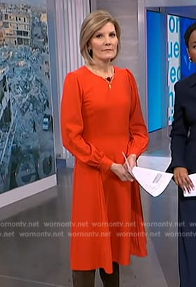 Kate's red long sleeve dress on NBC News Daily