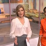 Kate’s white satin blouse and grey pleated skirt on NBC News Daily