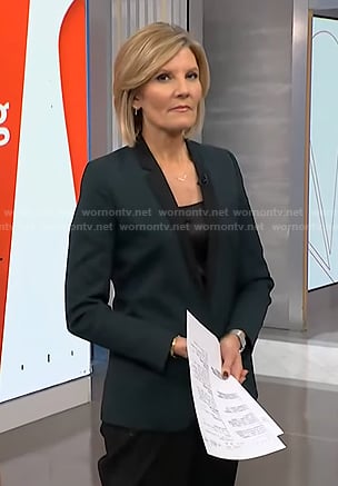 Kate's green contrast lapel blazer on NBC News Daily