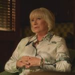 Katherine’s floral silk shirt on Death and Other Details