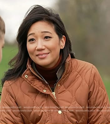 Kathy Park's brown quilted puffer jacket on Today