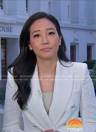 Kathy Park’s white double breasted blazer on Today