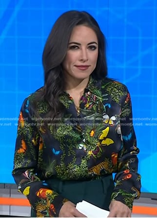 Kaylee’s black butterfly print blouse on Today