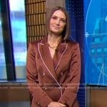 Kayna Whitworth's brown satin blazer and pants on Good Morning America