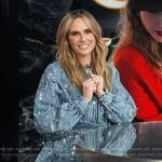 Keltie’s denim rhinestone embellished jacket and shorts on E! News