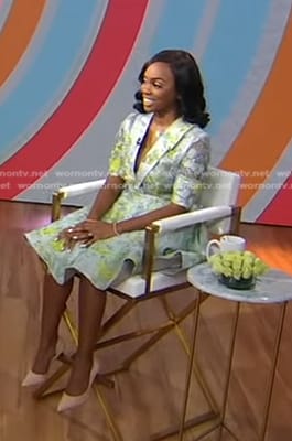 Kemberley Washington’s floral plunging dress on Good Morning America