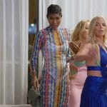 Kiki’s printed mesh dress on The Real Housewives of Miami