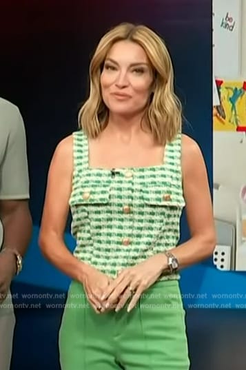 Kit's green tweed top on Access Hollywood