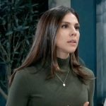 Kristina’s olive green rib knit top on General Hospital