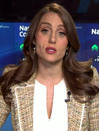 Kristina’s green tweed blazer on NBC News Daily