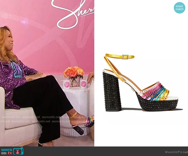 Kurt Geiger London Pierra Rainbow Crystal Block Heel Platform Sandals worn by Jennifer Holliday on Sherri