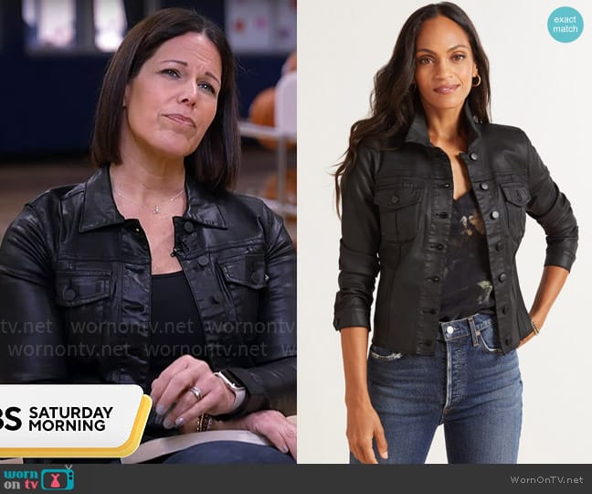 WornOnTV: Dana’s leather trucker jacket on CBS Mornings | Dana Jacobson ...