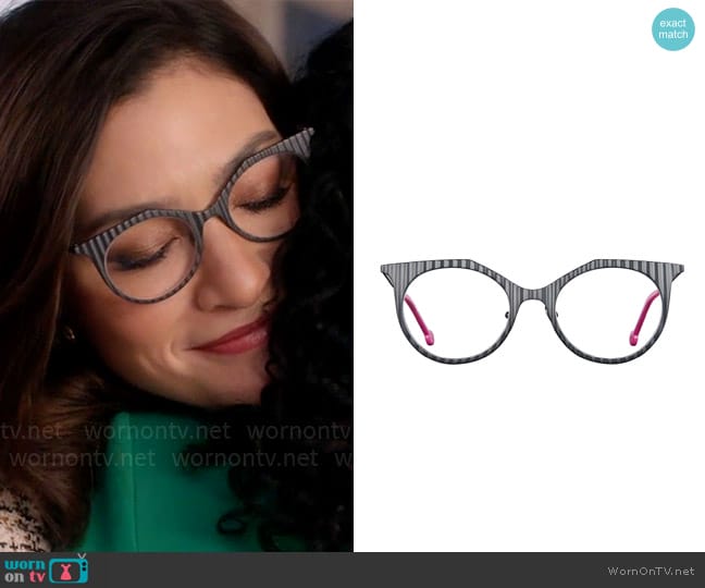 l.a.Eyeworks Lean To in 498 Dark Gunmetal worn by Susan (Inga Schlingmann) on So Help Me Todd