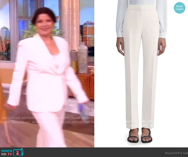 Lafayette 148 Barrow Wool & Silk Crepe Pants worn by Ana Navarro on The View